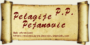 Pelagije Pejanović vizit kartica